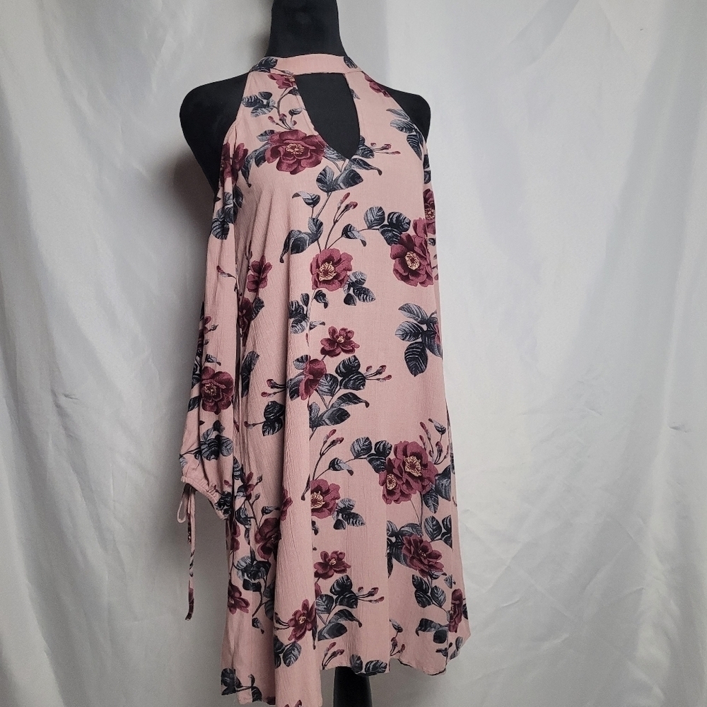 American Eagle Women's Cold Shoulder High Neck Tunic Blouse Dress Size XS